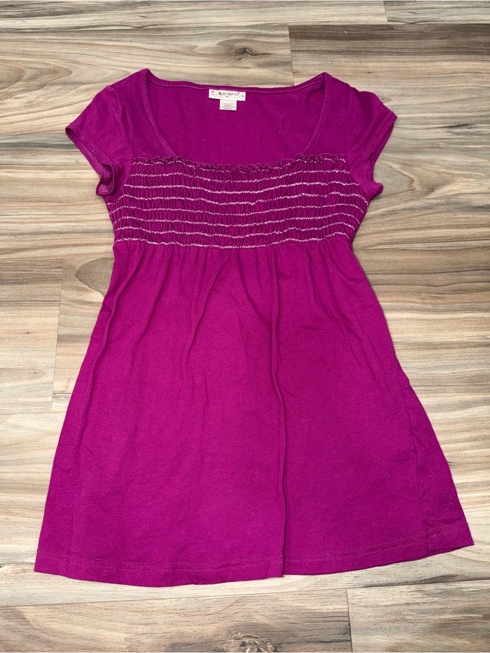 Self Esteem Fuchsia Smocked Casual Top
